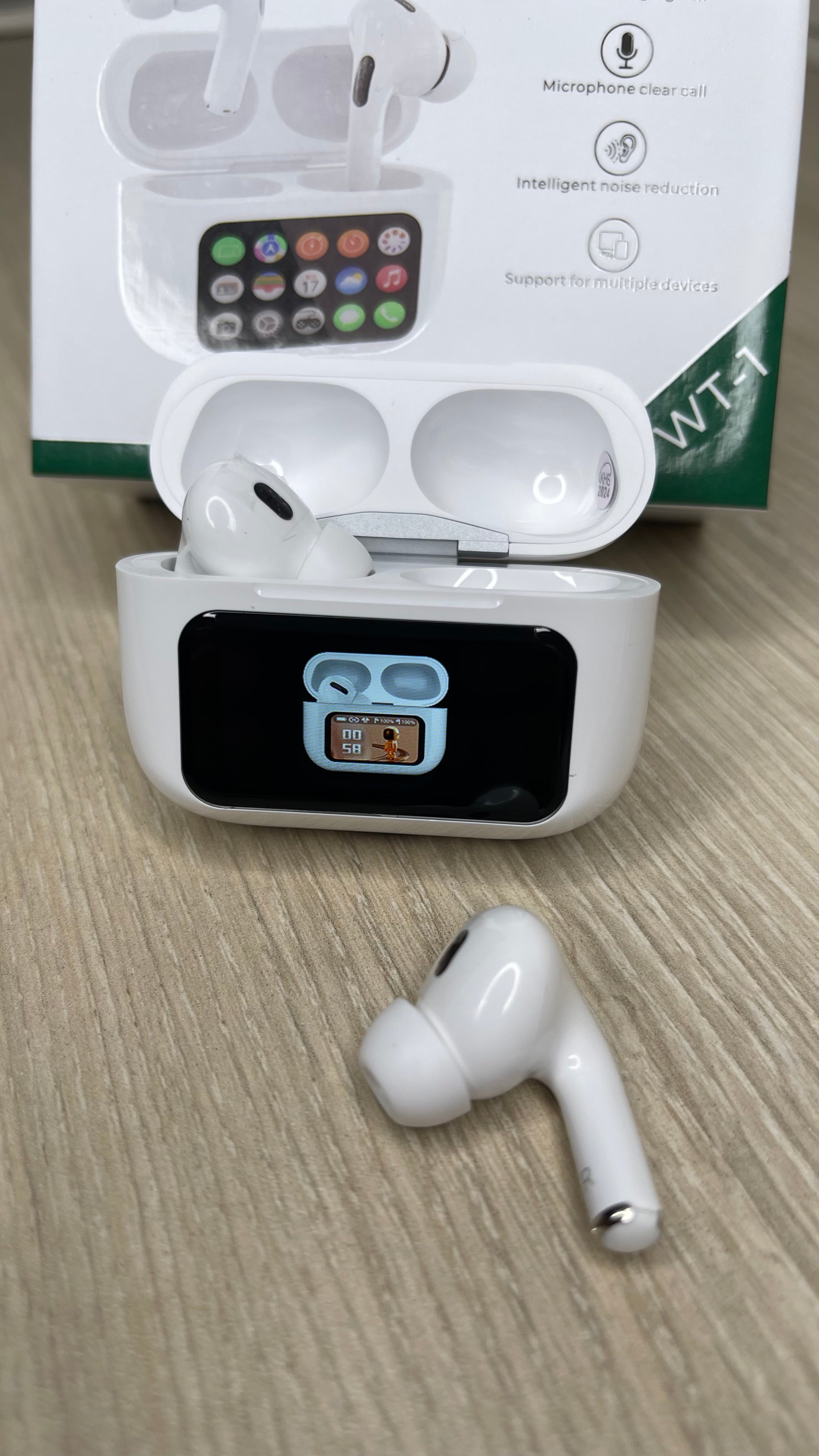 Fone De Ouvido Bluetooth Tws - Tela Touch 5.4 com  Redução de Ruído e Microfone