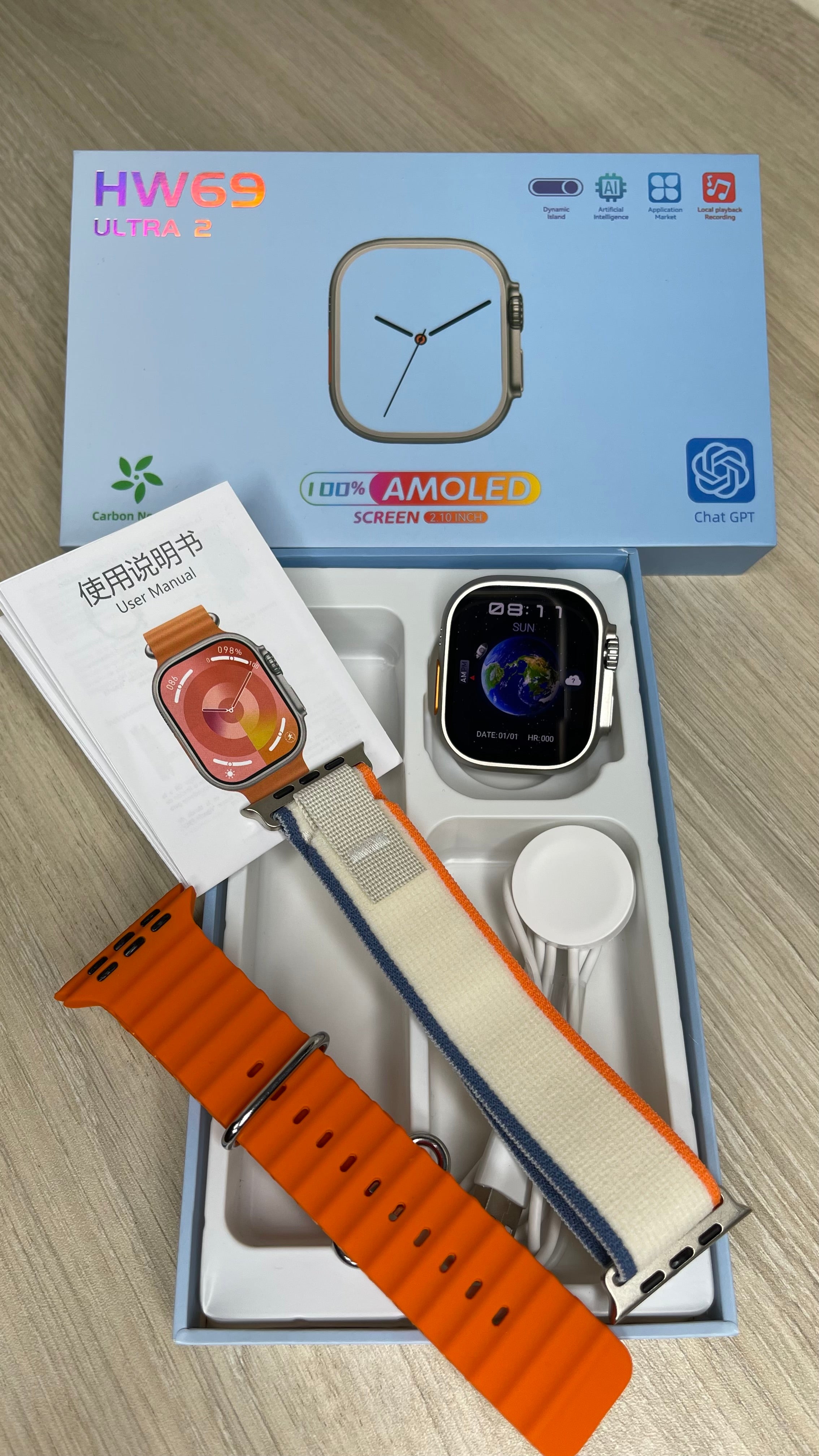Relógio Smartwatch Hw69 Ultra2 Howear 2025 - Novo Lançamento com 2 Pulseiras Original