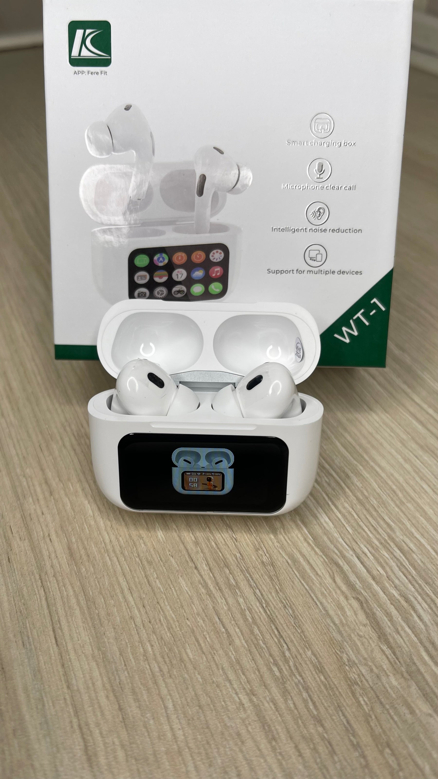 Fone De Ouvido Bluetooth Tws - Tela Touch 5.4 com  Redução de Ruído e Microfone