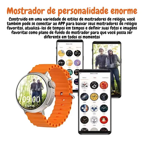 Relógio Inteligente Smartwatch Redondo S9 Ultra Pro Esportes Microwear - Resistente a Água, GPS Integrado, Tela Infinita e NFC.