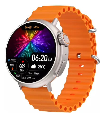 Relógio Inteligente Smartwatch Redondo Ultra 9 Pro Esportes Microwear - Resistente a Água, GPS Integrado, Tela Infinita e NFC.