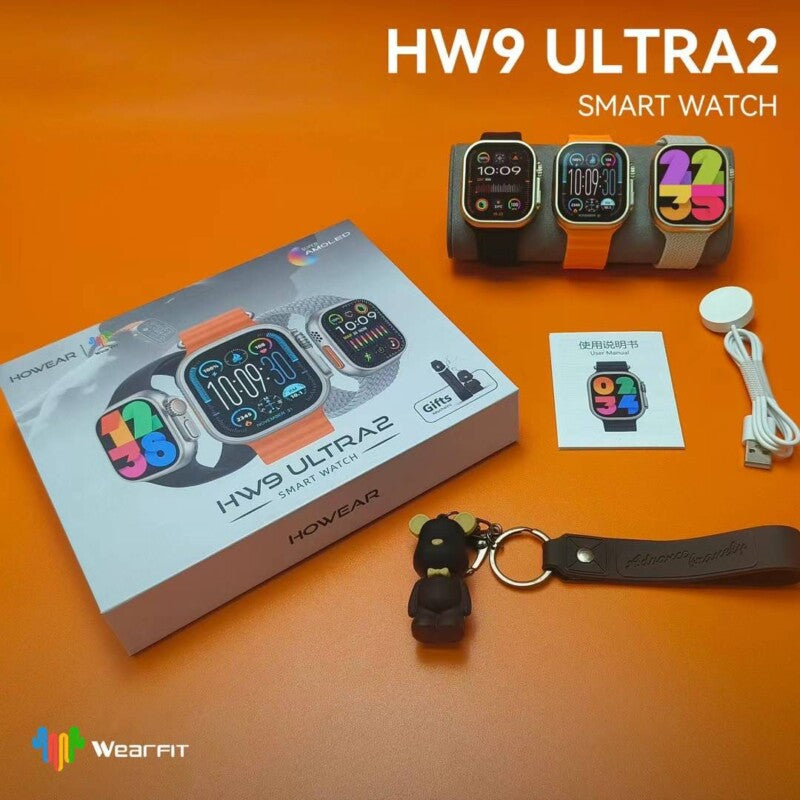 Relógio Smartwatch Hw9 Ultra2 Howear 2025 - Novo Lançamento com 3 Pulseiras Original + Chaveiro