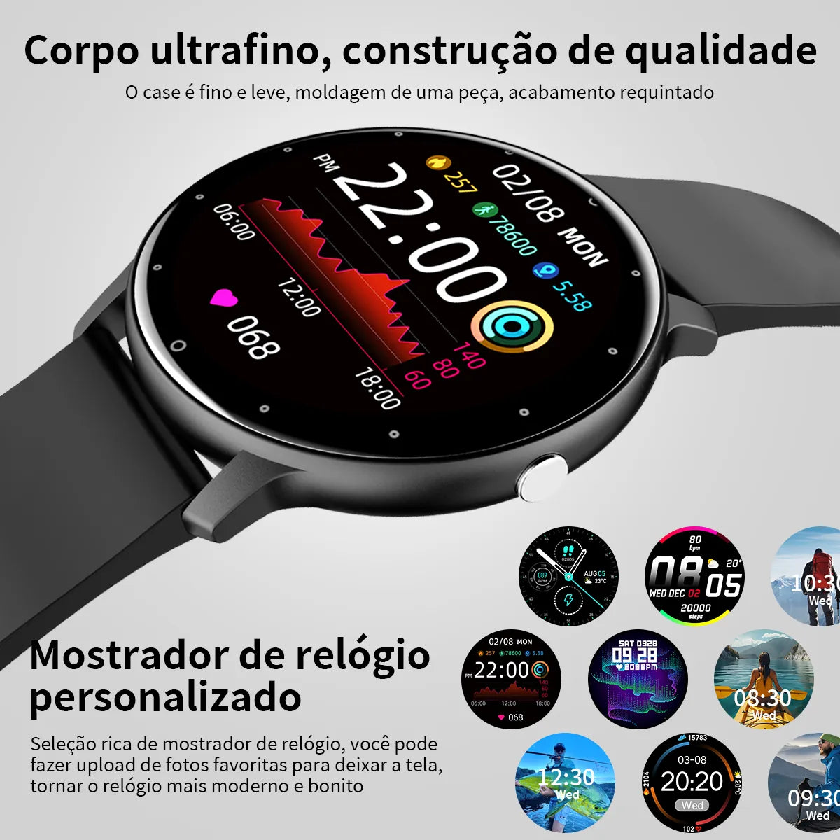 Relógio SmartWatch S38 serie 8 pro Khostar - GPS Integrado, Resistente a Água 49mm.