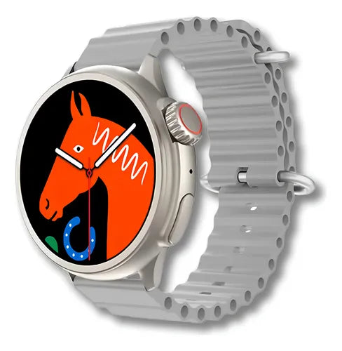 Relógio Inteligente Smartwatch Redondo Ultra 9 Pro Esportes Microwear - Resistente a Água, GPS Integrado, Tela Infinita e NFC.